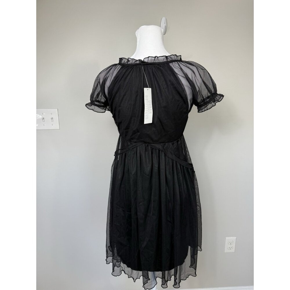 Urban Outfitters Dress Sammy Mesh Mini Dress Sheer Sexy Whimsigoth Romantic NWT - Picture 9 of 12